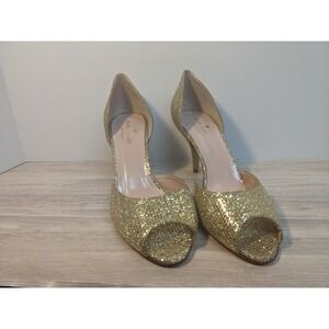 Kate Spade New York NWOB- Sage Gold Peep-Toe Glitter d'Orsay Pump Women's size 7
